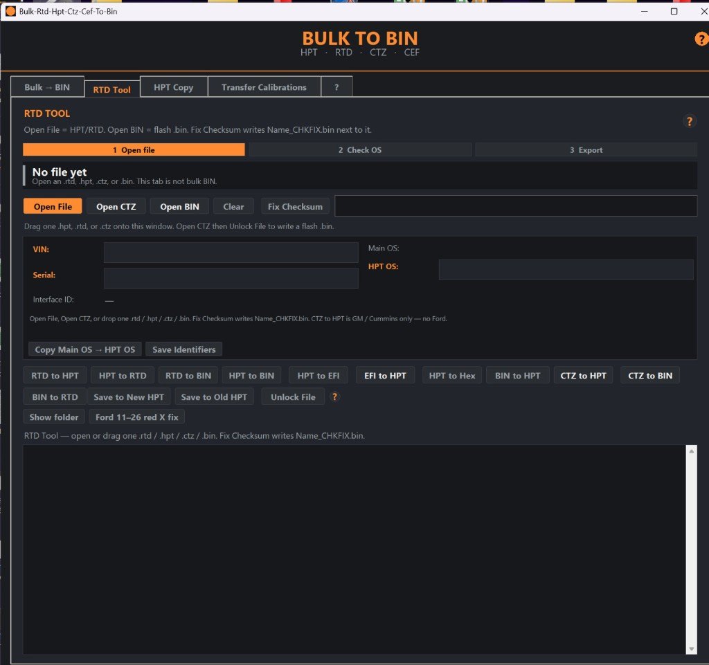 Bulk to Bin — RTD Tool